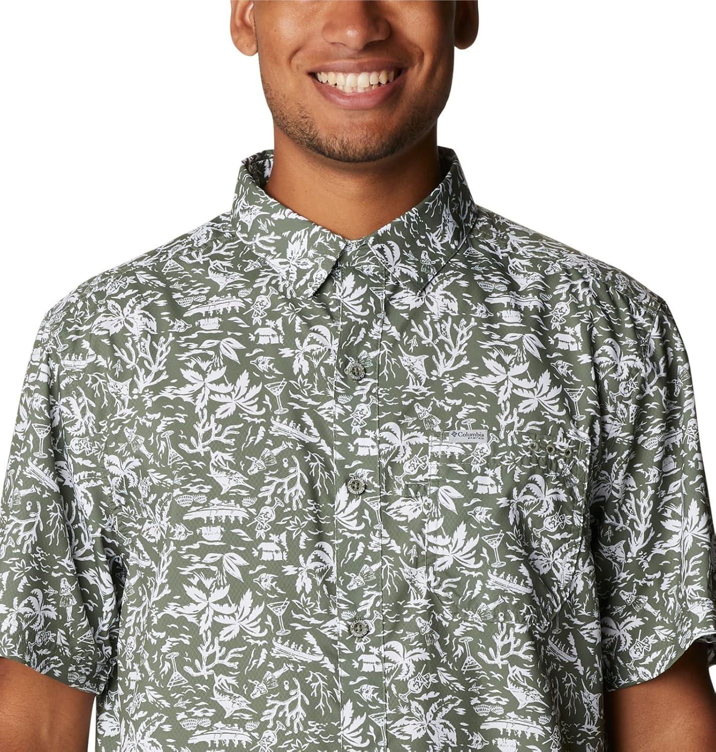 imageColumbia Mens Super Slack Tide Camp Shirt Short SleeveCypress Kona Print