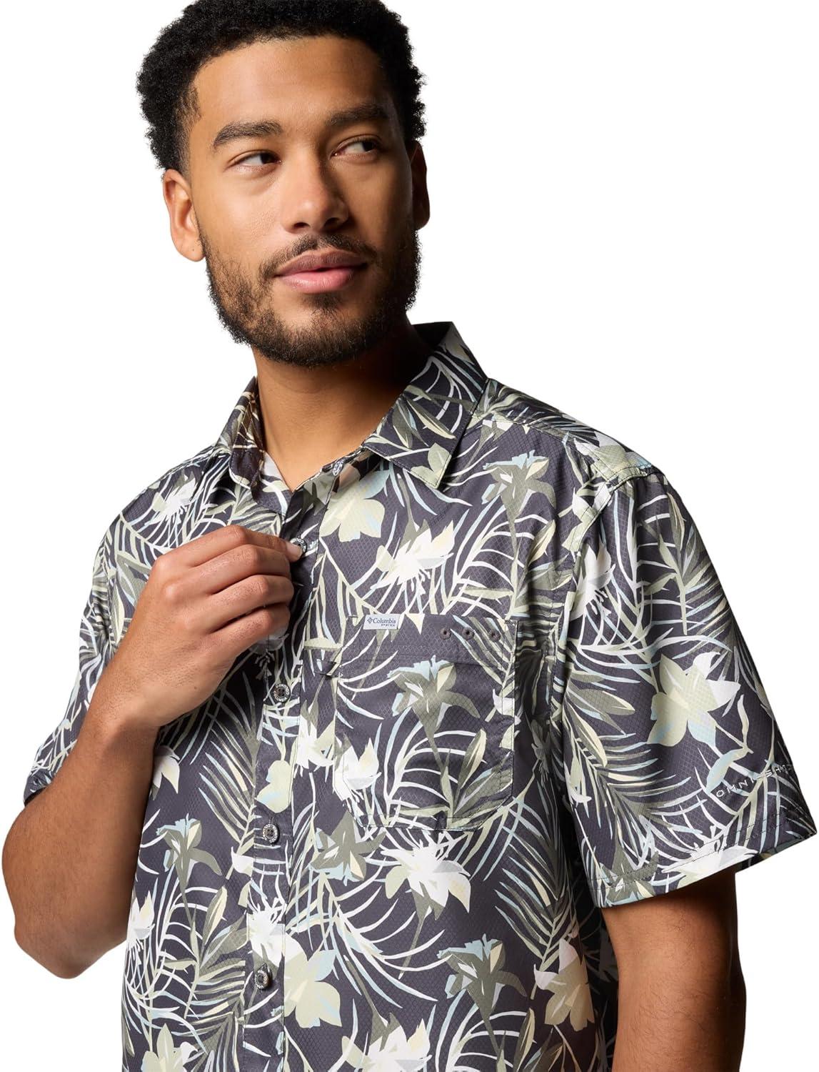 imageColumbia Mens Super Slack Tide Camp Shirt Short SleeveCypress Tropicfield