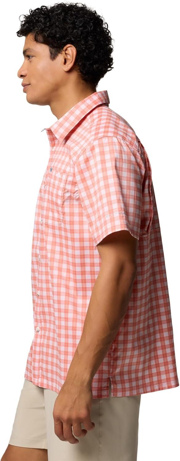 imageColumbia Mens Super Slack Tide Camp Shirt Short SleeveFaded Peach Palaka Grid