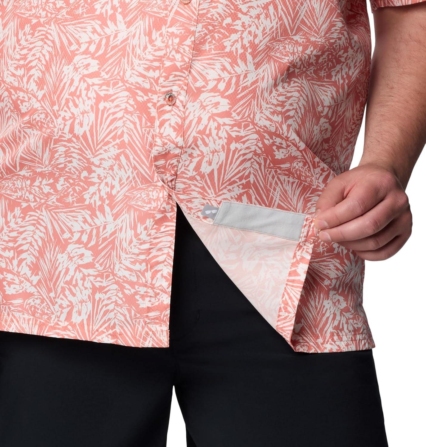 imageColumbia Mens Super Slack Tide Camp Shirt Short SleeveFaded Peach Tunado Tonal