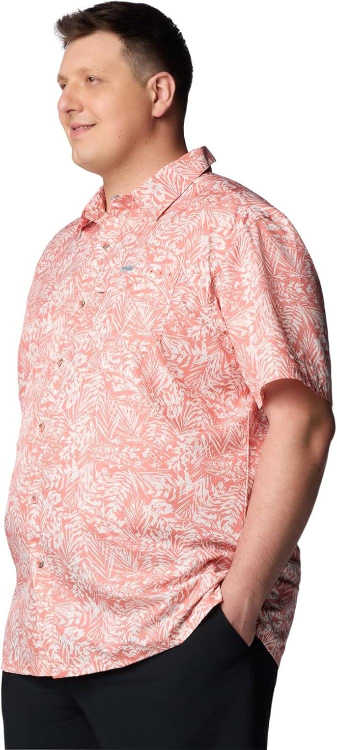 imageColumbia Mens Super Slack Tide Camp Shirt Short SleeveFaded Peach Tunado Tonal