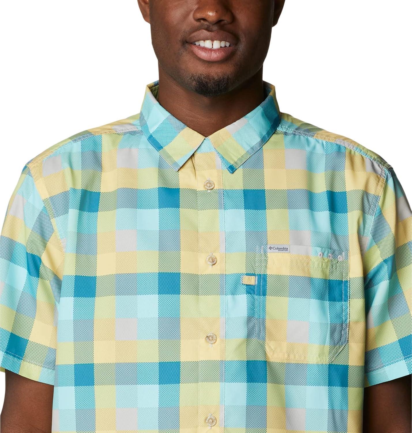 imageColumbia Mens Super Slack Tide Camp Shirt Short SleeveGulf Stream Multi Gingham