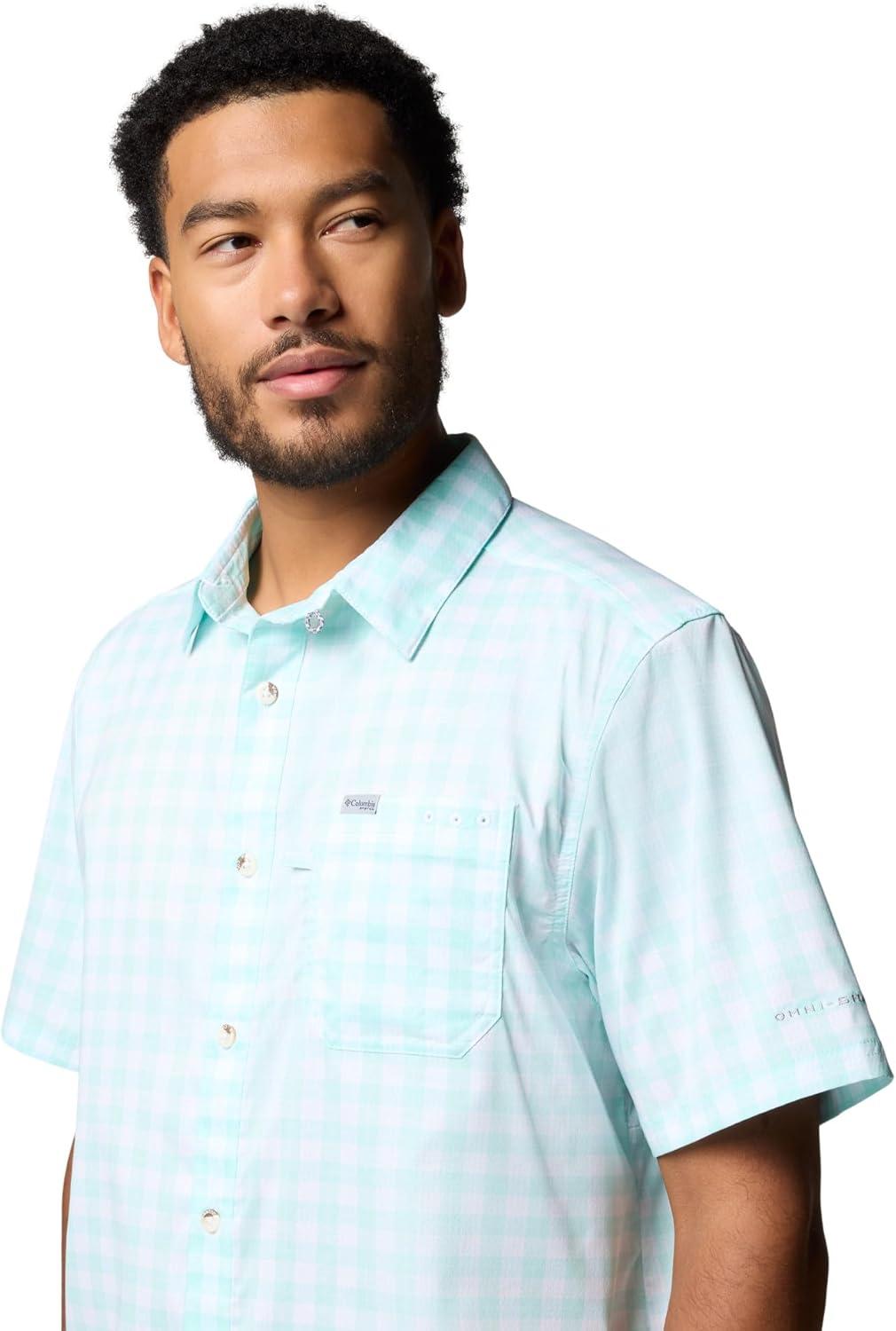 imageColumbia Mens Super Slack Tide Camp Shirt Short SleeveGulf Stream Palaka Grid
