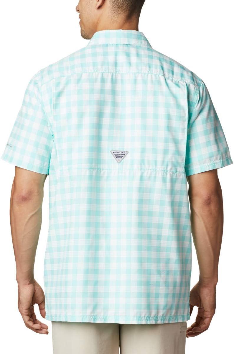 imageColumbia Mens Super Slack Tide Camp Shirt Short SleeveGulf Stream Palaka Plaid