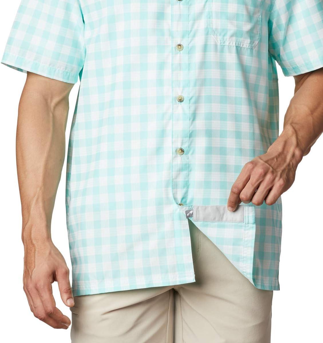 imageColumbia Mens Super Slack Tide Camp Shirt Short SleeveGulf Stream Palaka Plaid