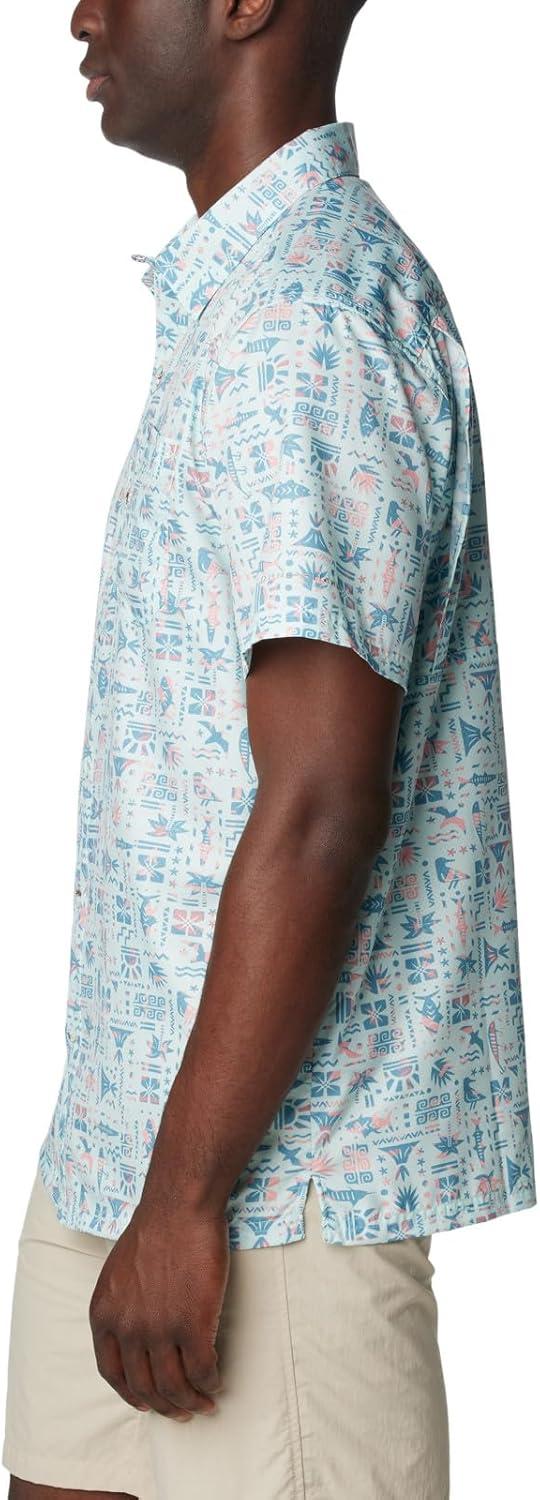 imageColumbia Mens Super Slack Tide Camp Shirt Short SleeveIcy Morn Fishtiki