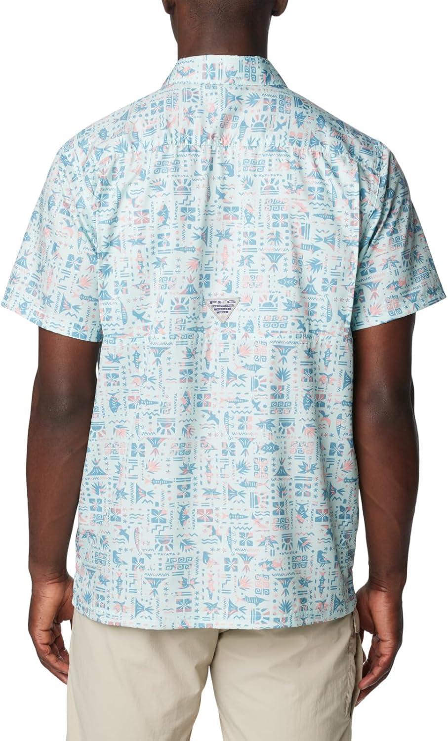 imageColumbia Mens Super Slack Tide Camp Shirt Short SleeveIcy Morn Fishtiki
