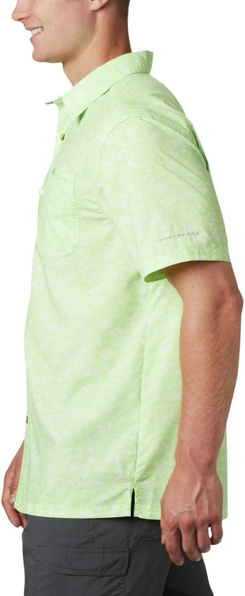 imageColumbia Mens Super Slack Tide Camp Shirt Short SleeveJade Lime Gamefish Print