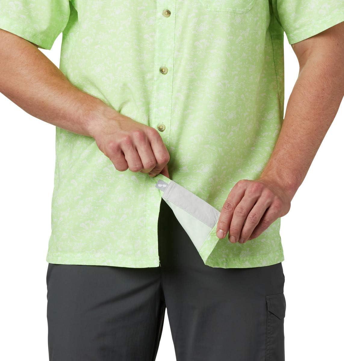 imageColumbia Mens Super Slack Tide Camp Shirt Short SleeveJade Lime Gamefish Print