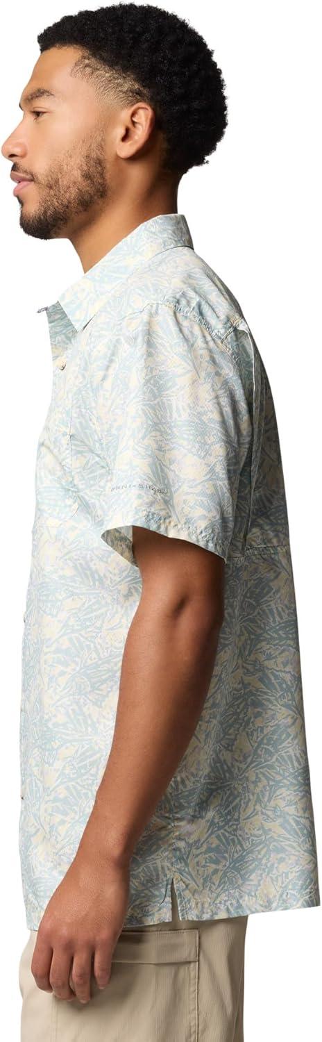 imageColumbia Mens Super Slack Tide Camp Shirt Short SleeveLemon Wash Marlin Palms