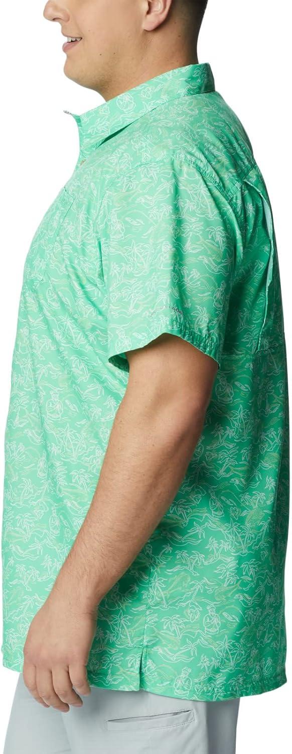 imageColumbia Mens Super Slack Tide Camp Shirt Short SleeveLight Jade Merry Mahi Print