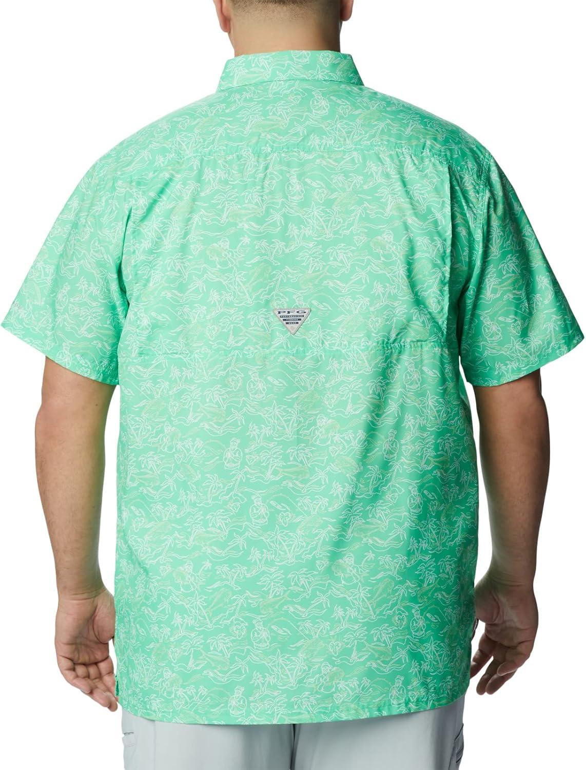 imageColumbia Mens Super Slack Tide Camp Shirt Short SleeveLight Jade Merry Mahi Print