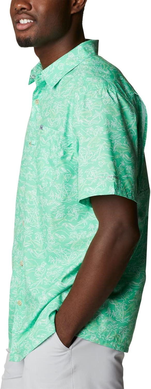 imageColumbia Mens Super Slack Tide Camp Shirt Short SleeveLight Jade Merry Mahi Print