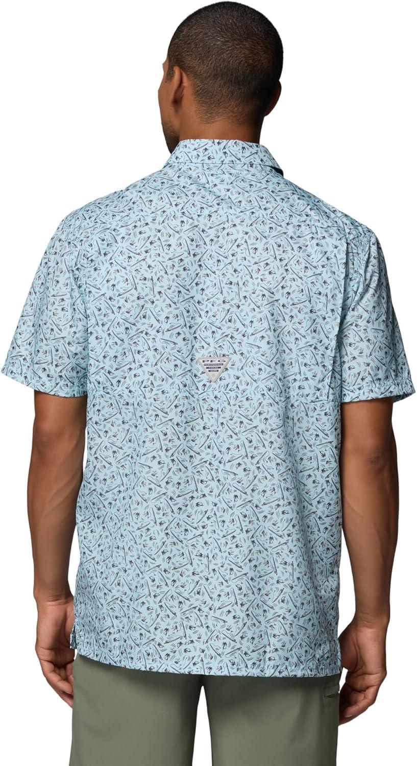 imageColumbia Mens Super Slack Tide Camp Shirt Short SleeveMarine Light Gone Fishin