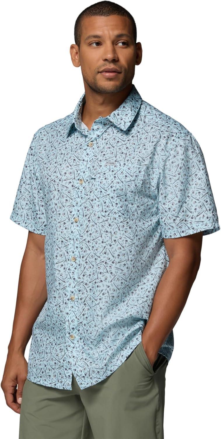 imageColumbia Mens Super Slack Tide Camp Shirt Short SleeveMarine Light Gone Fishin