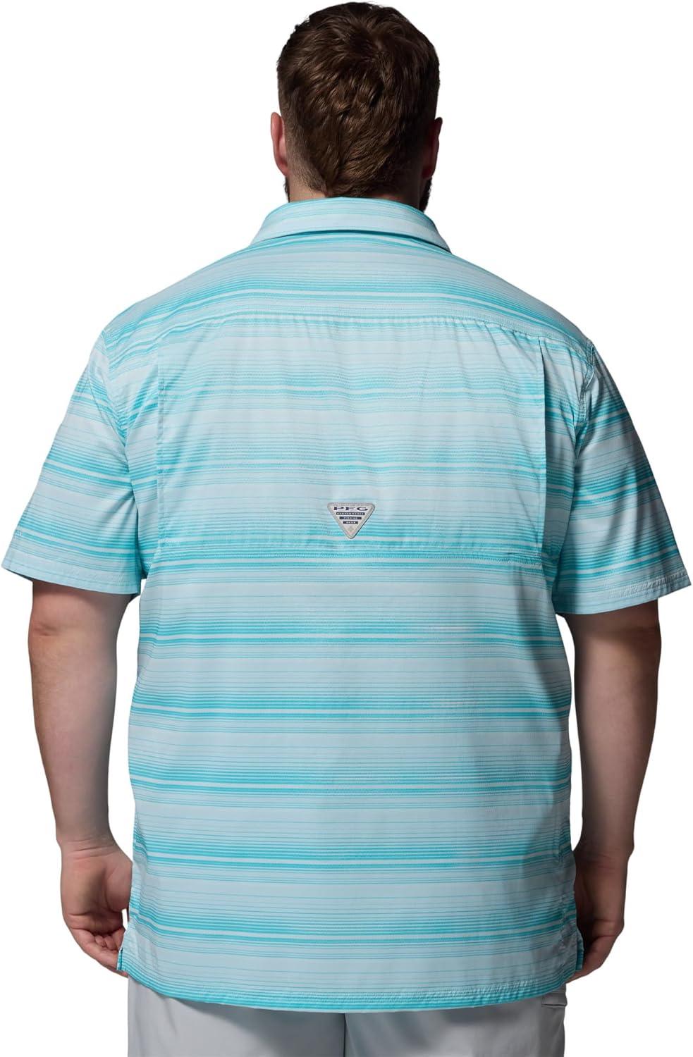 imageColumbia Mens Super Slack Tide Camp Shirt Short SleeveMarine Light Surge Stripe