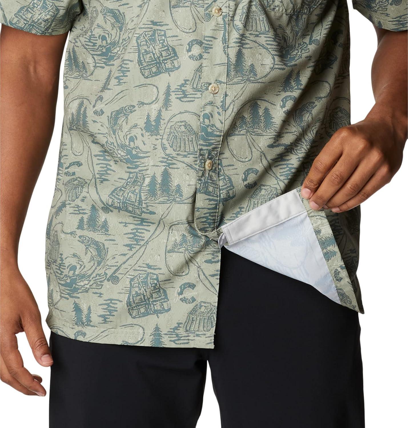 imageColumbia Mens Super Slack Tide Camp Shirt Short SleeveMetal Pfg Origins Print