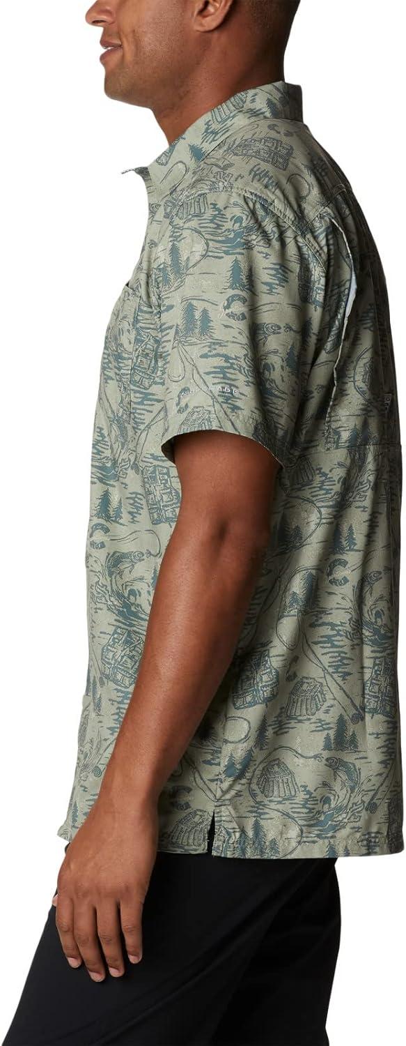 imageColumbia Mens Super Slack Tide Camp Shirt Short SleeveMetal Pfg Origins Print
