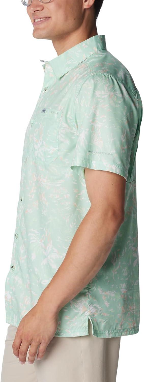 imageColumbia Mens Super Slack Tide Camp Shirt Short SleeveNew Mint Kona Kraze