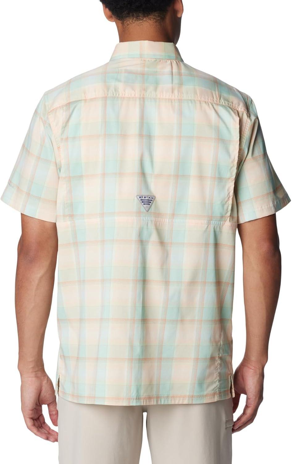 imageColumbia Mens Super Slack Tide Camp Shirt Short SleeveNew Mint Ombre Check
