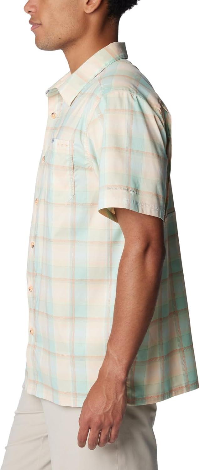 imageColumbia Mens Super Slack Tide Camp Shirt Short SleeveNew Mint Ombre Check
