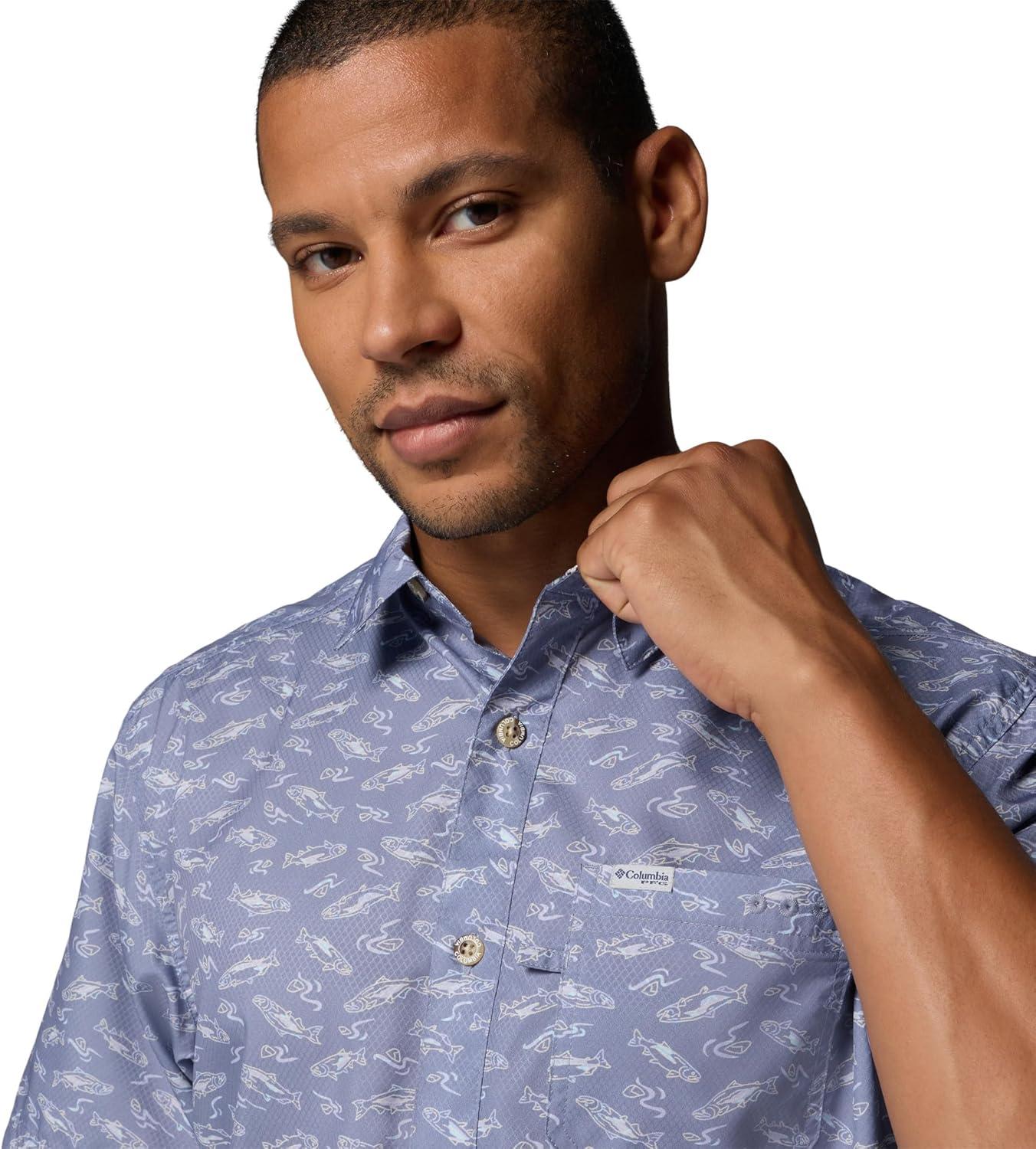 imageColumbia Mens Super Slack Tide Camp Shirt Short SleeveNew Moon Nw Catch