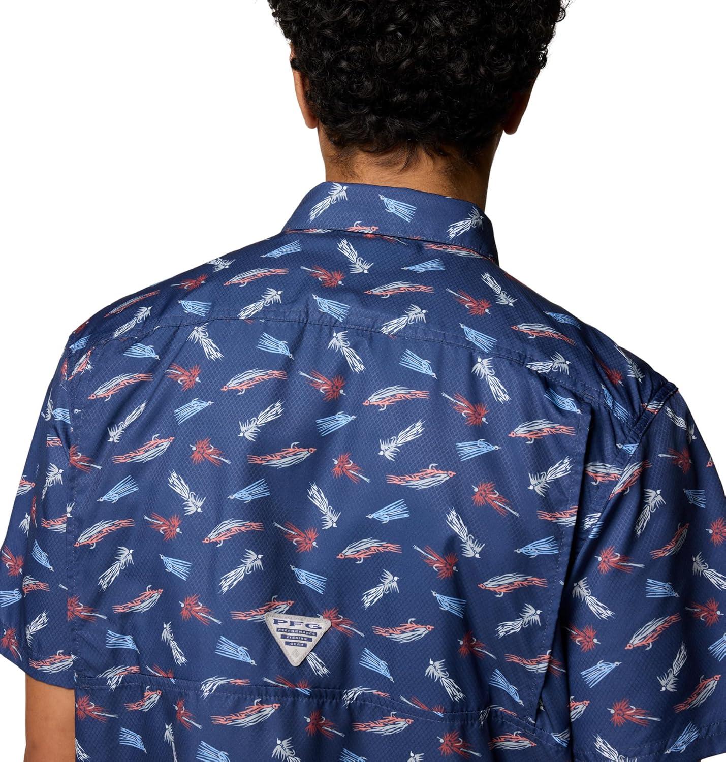imageColumbia Mens Super Slack Tide Camp Shirt Short SleeveNocturnal Fly Pride