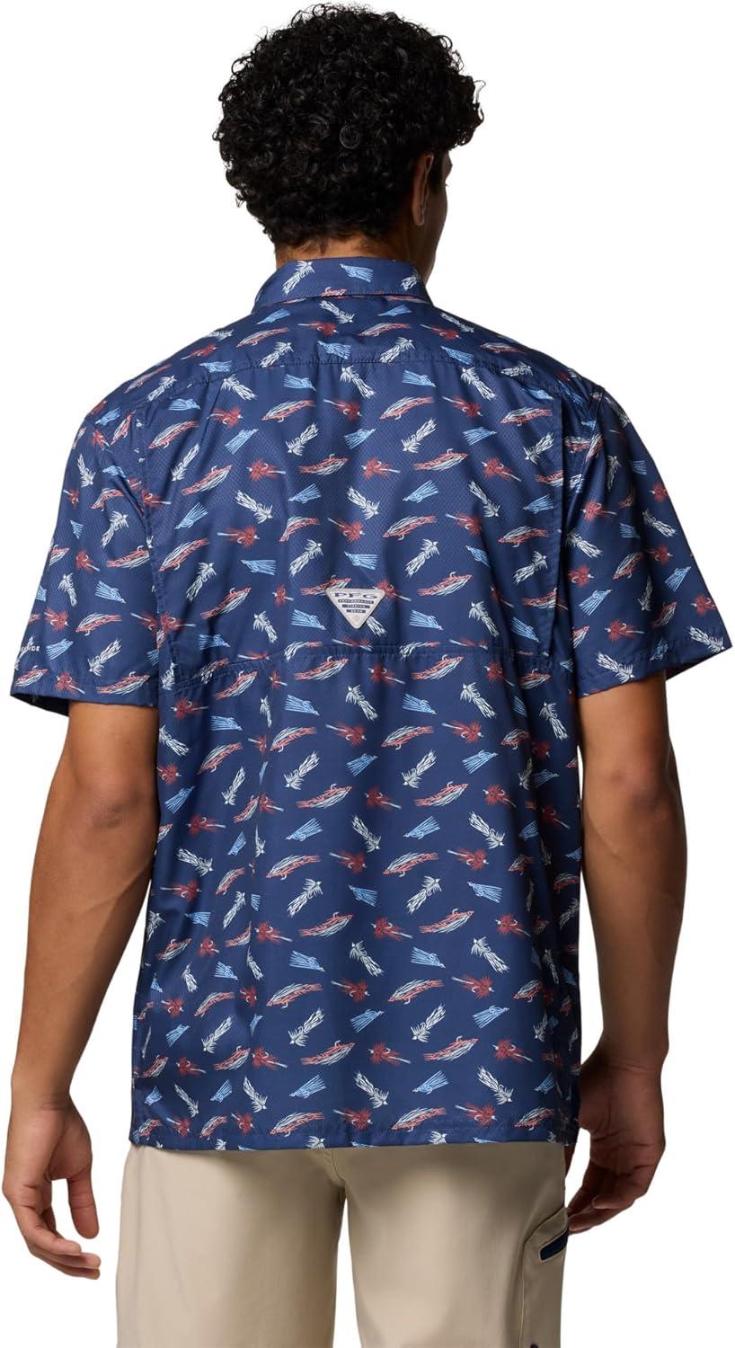 imageColumbia Mens Super Slack Tide Camp Shirt Short SleeveNocturnal Fly Pride