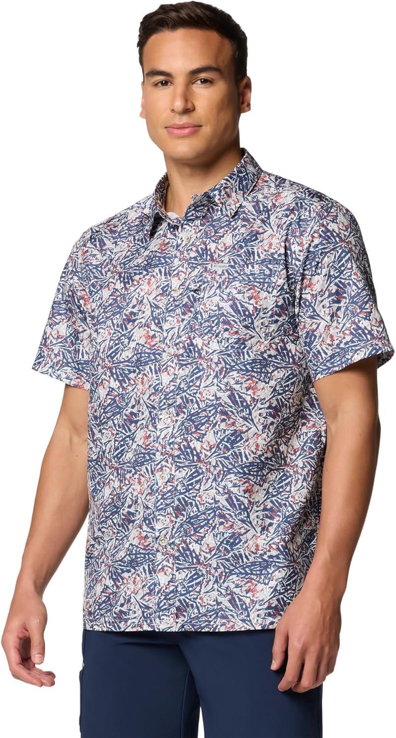 imageColumbia Mens Super Slack Tide Camp Shirt Short SleeveNocturnal Marlin Palms