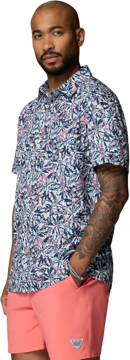 imageColumbia Mens Super Slack Tide Camp Shirt Short SleeveNocturnal Pompanos