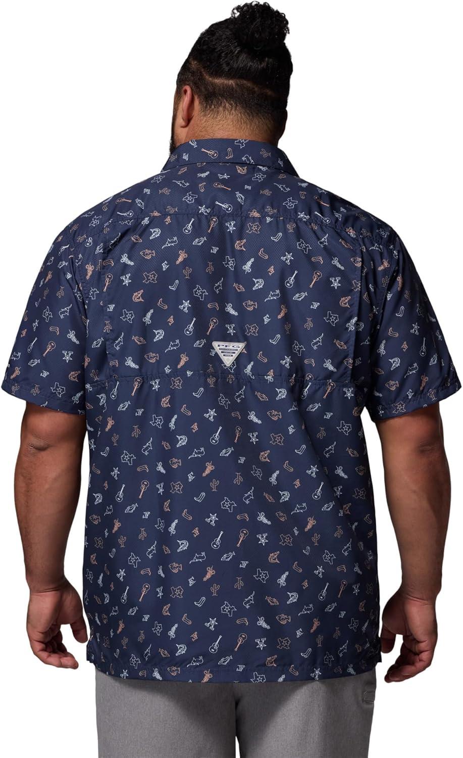 imageColumbia Mens Super Slack Tide Camp Shirt Short SleeveNocturnal Take Me to Texas