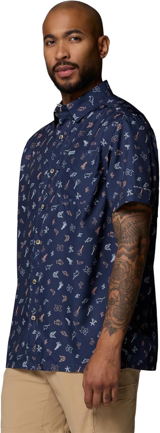 imageColumbia Mens Super Slack Tide Camp Shirt Short SleeveNocturnal Take Me to Texas