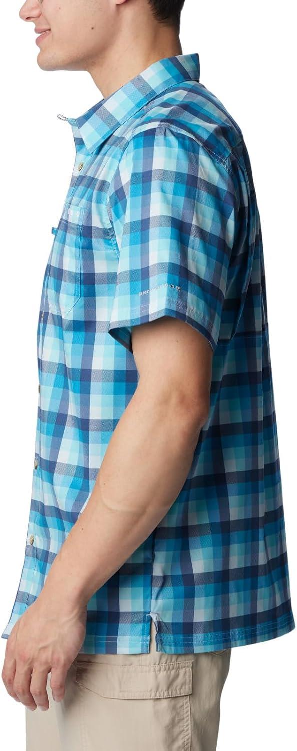 imageColumbia Mens Super Slack Tide Camp Shirt Short SleevePool Mid Gingham