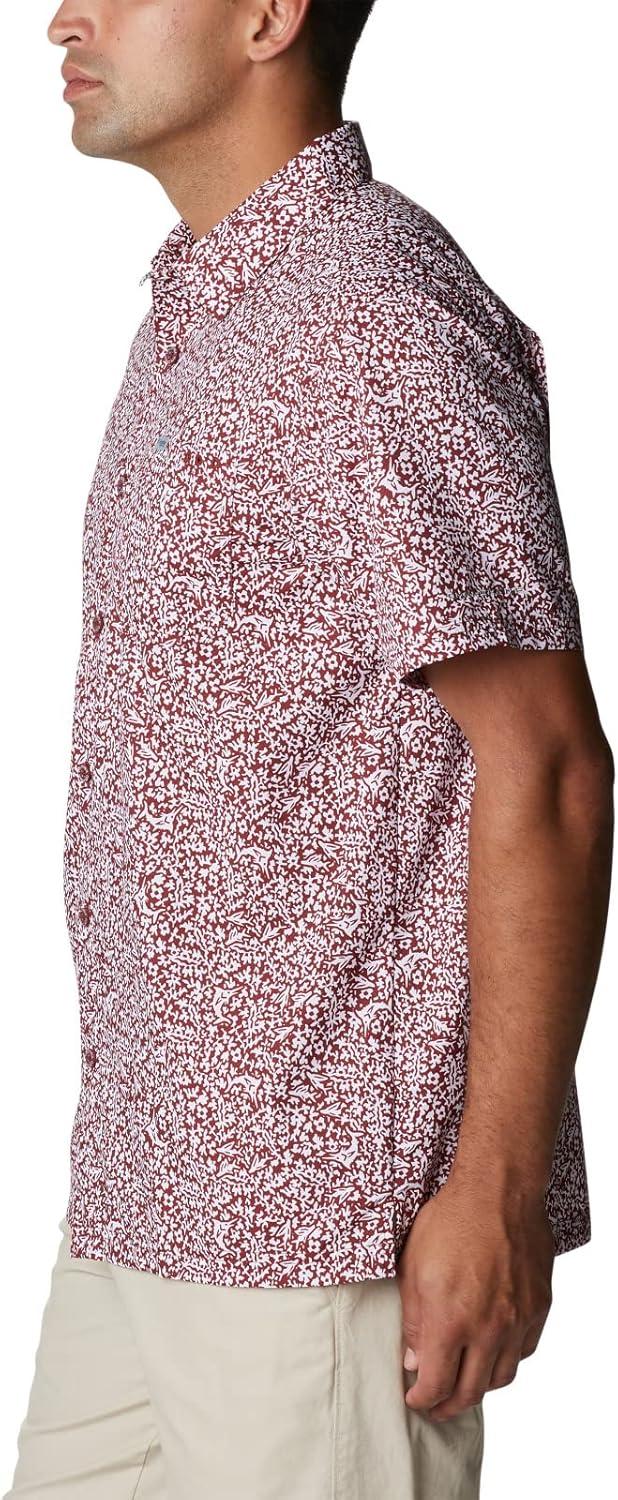 imageColumbia Mens Super Slack Tide Camp Shirt Short SleeveRed Jasper Deepsea Medley