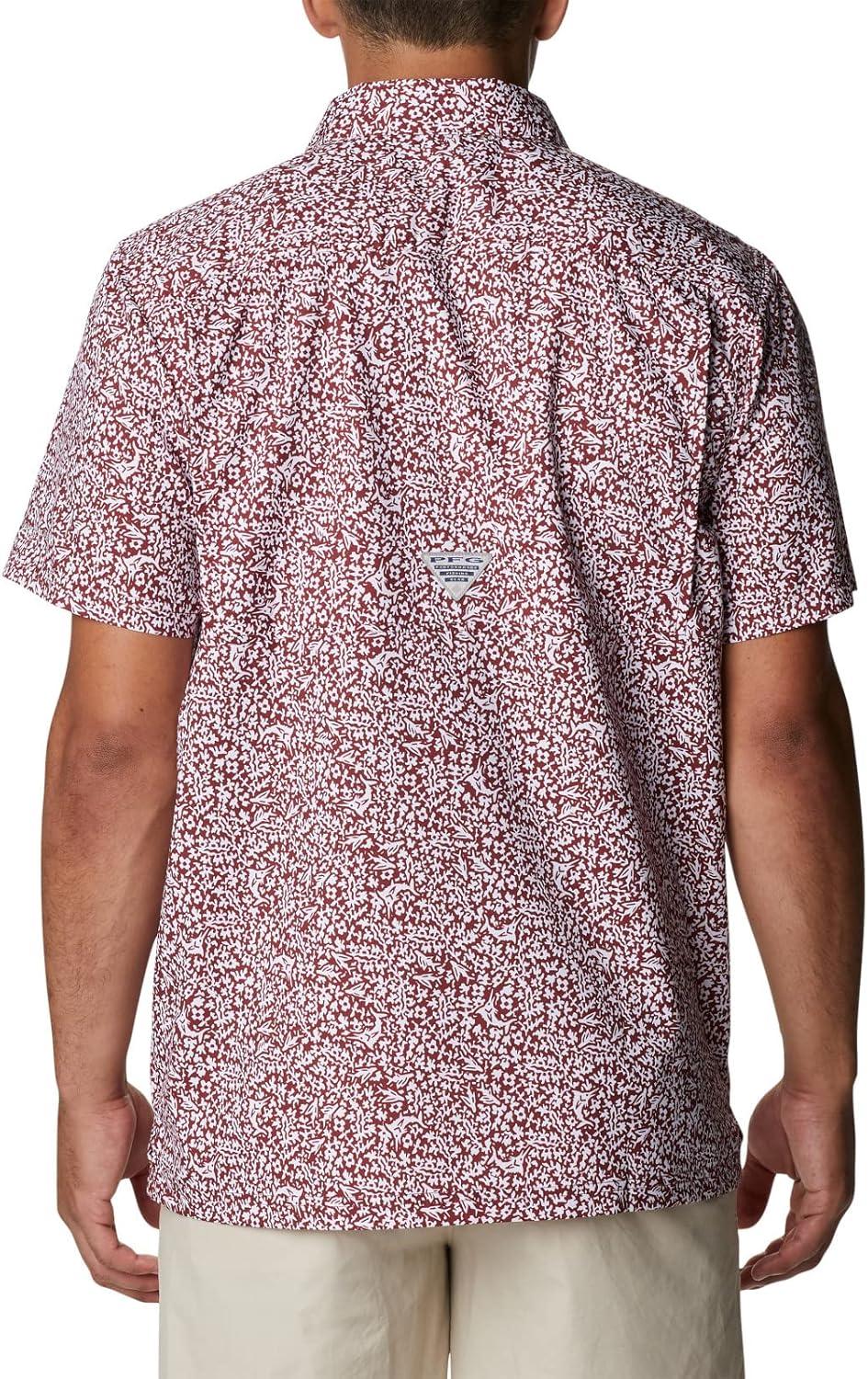 imageColumbia Mens Super Slack Tide Camp Shirt Short SleeveRed Jasper Deepsea Medley