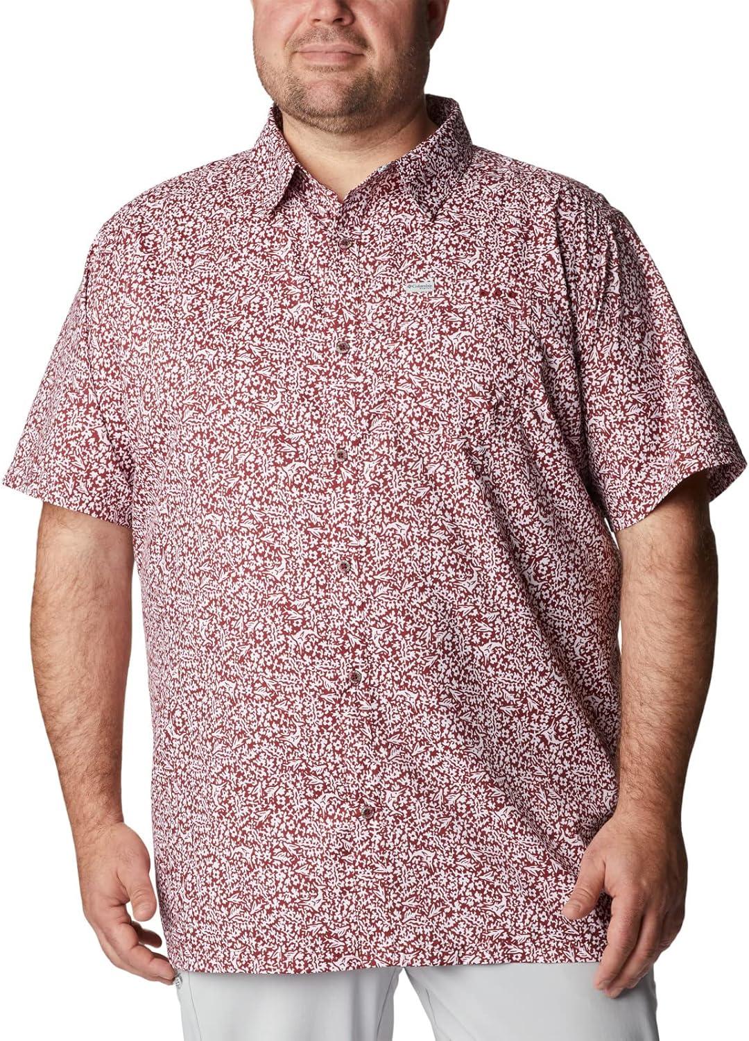imageColumbia Mens Super Slack Tide Camp Shirt Short SleeveRed Jasper Deepsea Medley