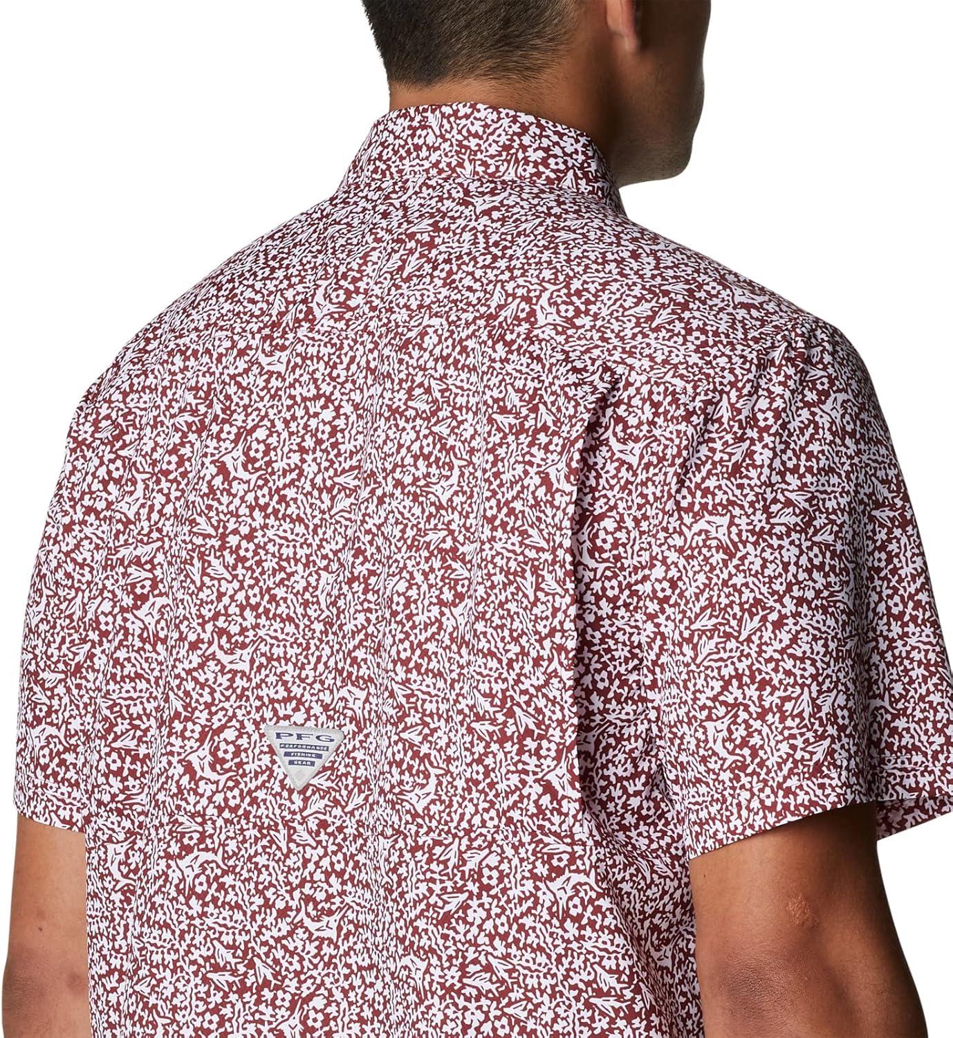 imageColumbia Mens Super Slack Tide Camp Shirt Short SleeveRed Jasper Deepsea Medley