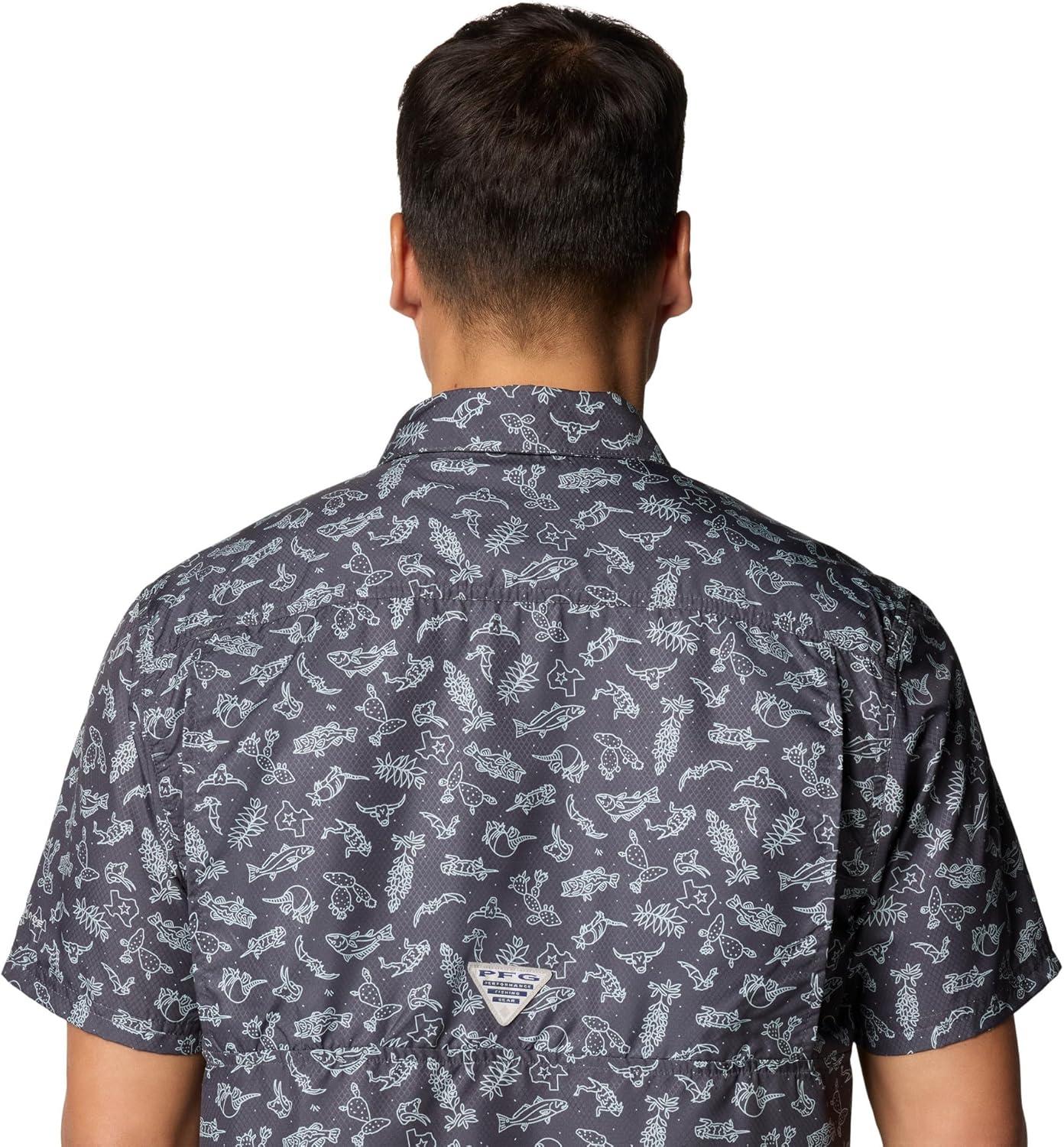 imageColumbia Mens Super Slack Tide Camp Shirt Short SleeveShark Texas Time