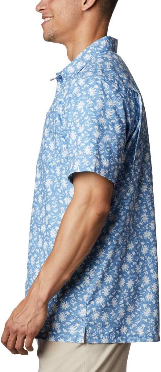imageColumbia Mens Super Slack Tide Camp Shirt Short SleeveSkyler Marlin Palms Print