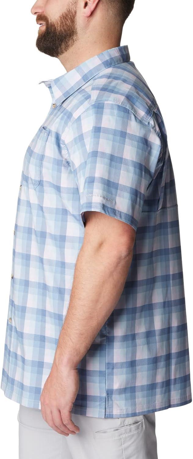imageColumbia Mens Super Slack Tide Camp Shirt Short SleeveSoft Violet Mid Gingham