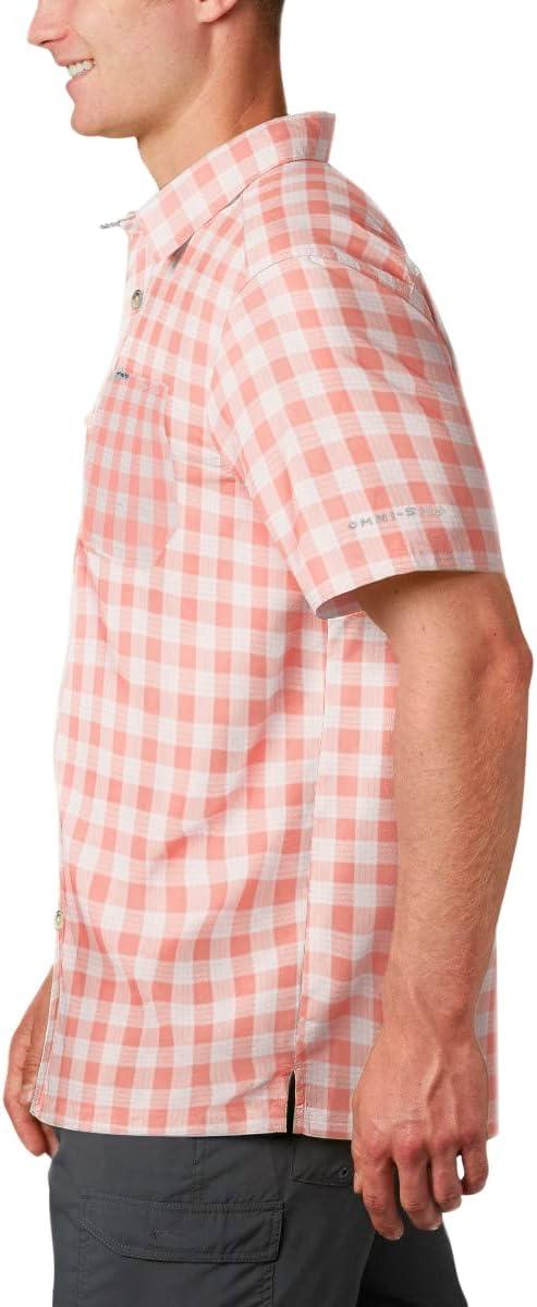 imageColumbia Mens Super Slack Tide Camp Shirt Short SleeveSorbet Palaka Plaid