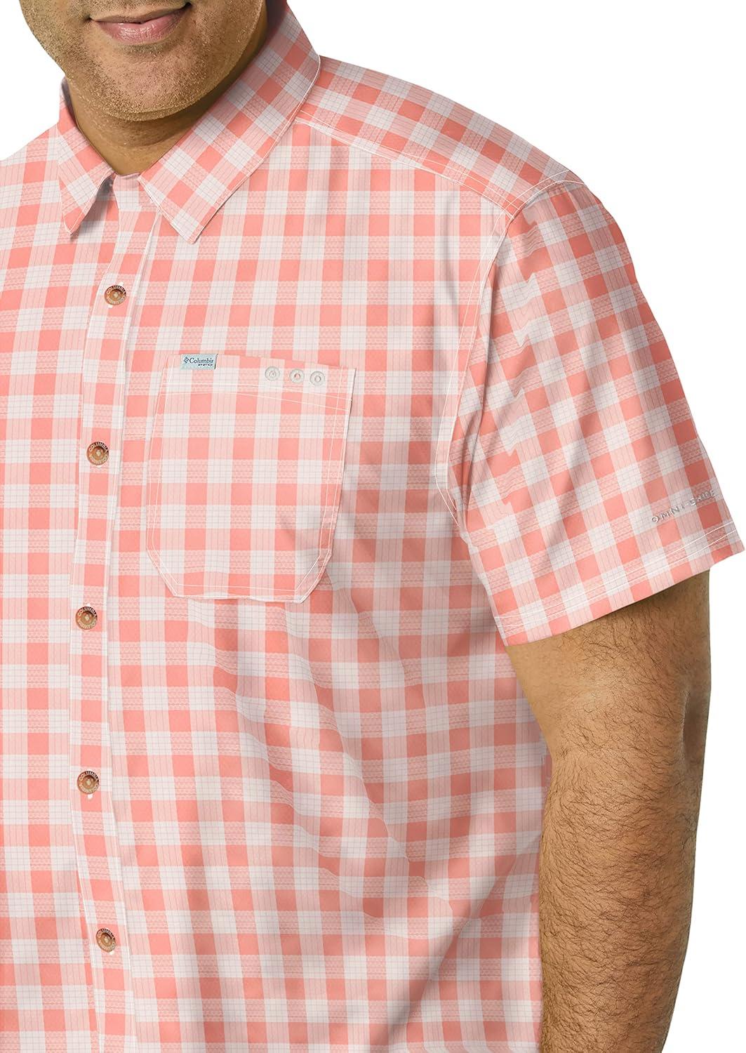 imageColumbia Mens Super Slack Tide Camp Shirt Short SleeveSorbet Palaka Plaid