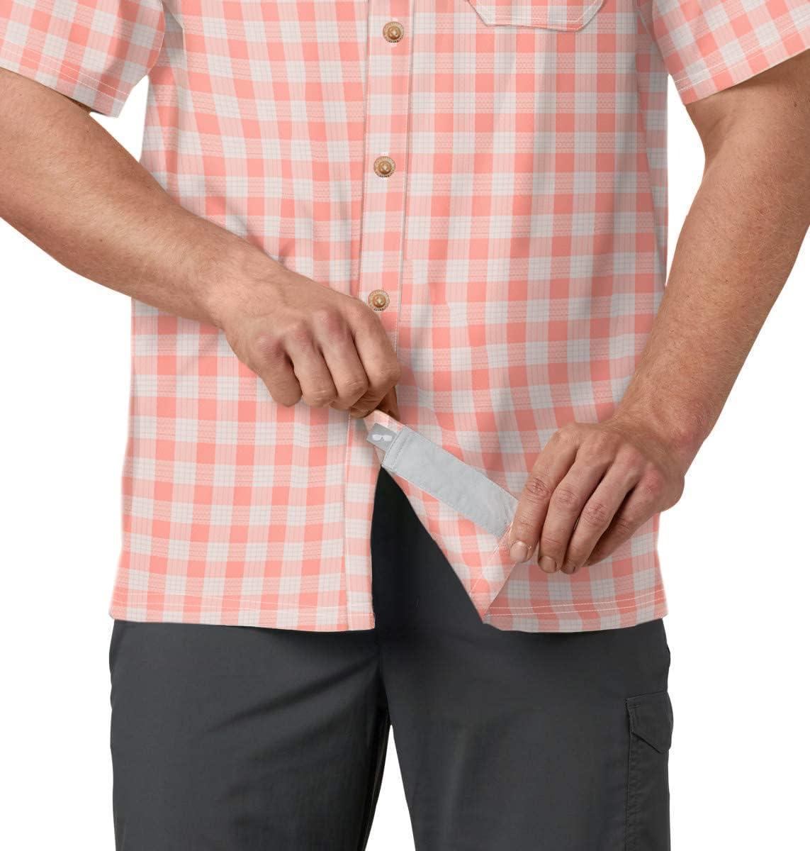 imageColumbia Mens Super Slack Tide Camp Shirt Short SleeveSorbet Palaka Plaid