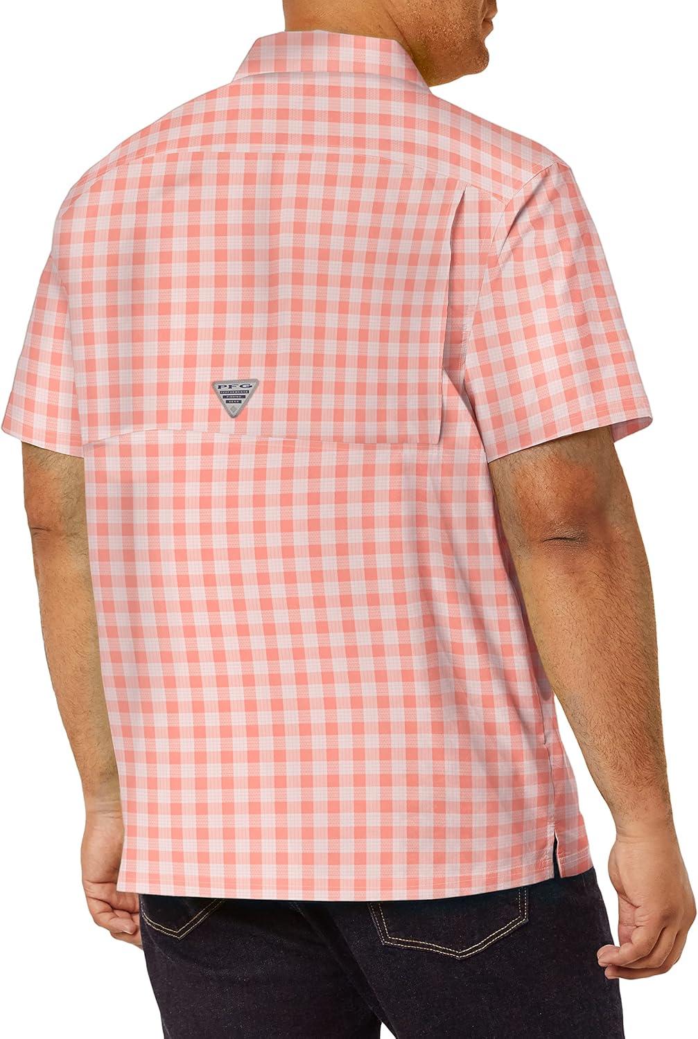 imageColumbia Mens Super Slack Tide Camp Shirt Short SleeveSorbet Palaka Plaid