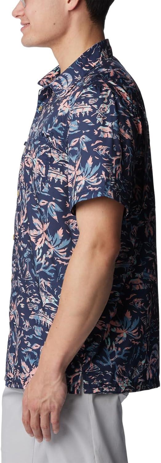 imageColumbia Mens Super Slack Tide Camp Shirt Short SleeveTranquil Teal Kona Kraze Print