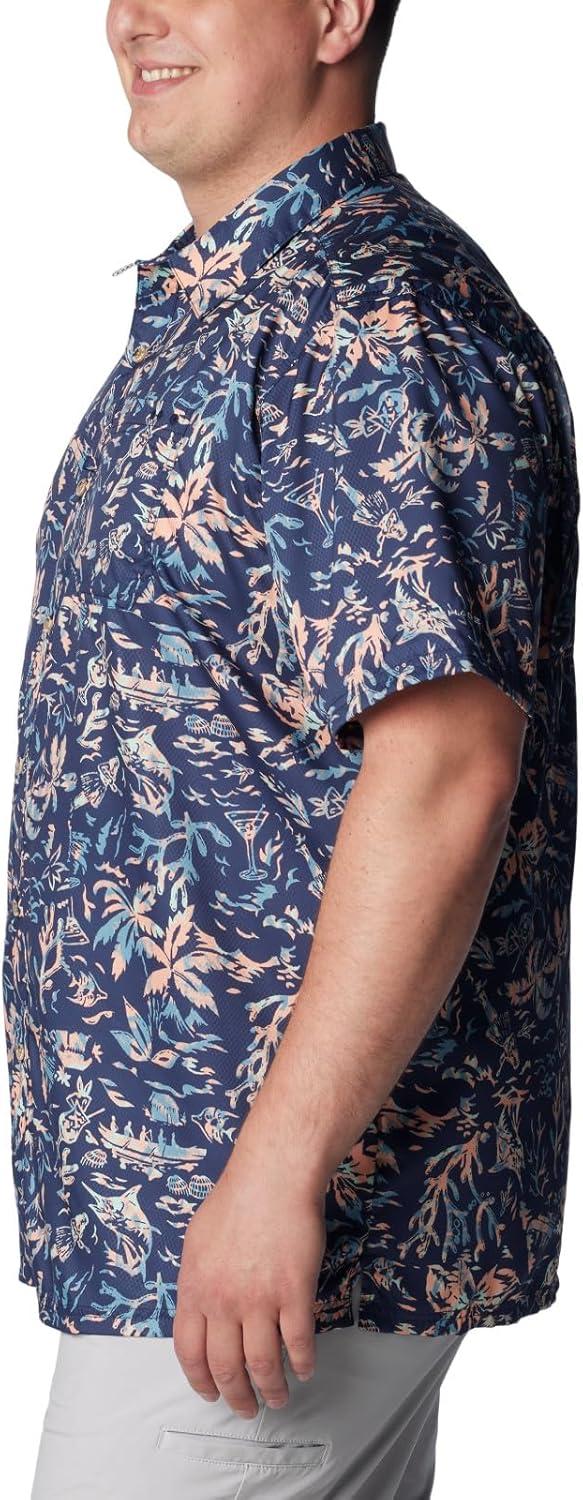 imageColumbia Mens Super Slack Tide Camp Shirt Short SleeveTranquil Teal Kona Kraze Print