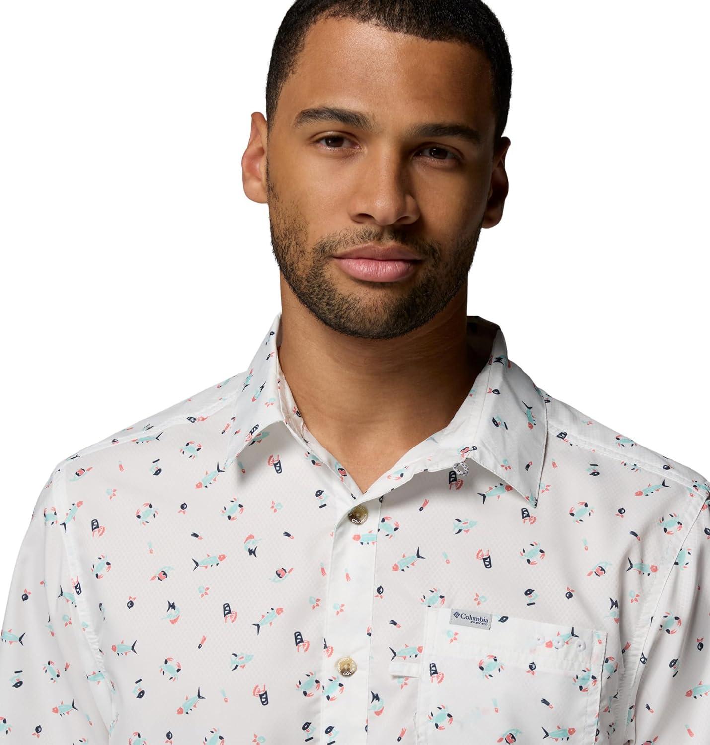 imageColumbia Mens Super Slack Tide Camp Shirt Short SleeveWhite Florilife