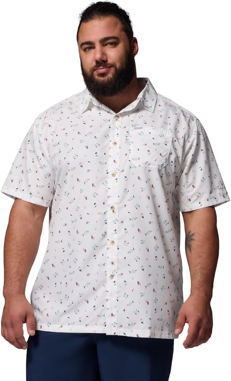 imageColumbia Mens Super Slack Tide Camp Shirt Short SleeveWhite Florilife