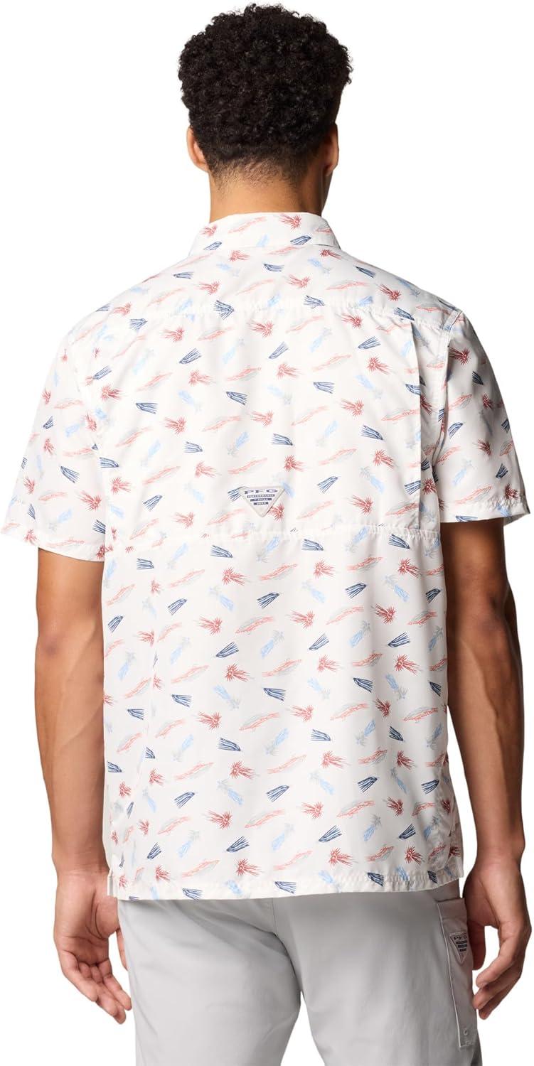 imageColumbia Mens Super Slack Tide Camp Shirt Short SleeveWhite Fly Pride