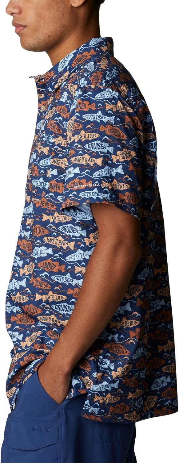 imageColumbia Mens Super Slack Tide Camp Shirt Short SleeveWhite Sails Away Print